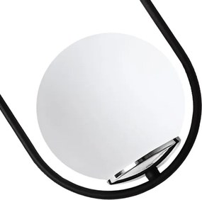 Závesné svietidlo Florence, 1x biele sklenené tienidlo, b/ch, U