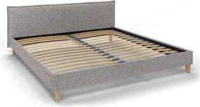 Sivá čalúnená dvojlôžková posteľ s roštom 200x200 cm Tina - Ropez