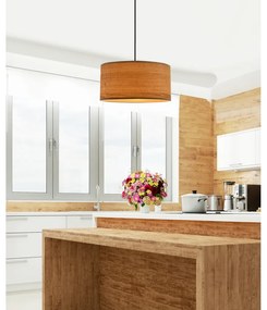 Svetlohnedé závesné svietidlo s ratanovým tienidlom ø 30 cm Legno – Candellux Lighting