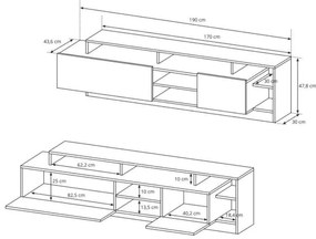 OBÝVACIA STENA / ZOSTAVA LEANDER DUB GRANDE / BIELA