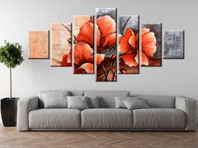 Gario Ručne maľovaný obraz Nádherný Vlčí mak - 7 dielny Rozmery: 210 x 100 cm