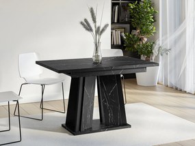 Rozkladací jedálenský stôl Lyliad, Farby: biely mramor / biely lesk