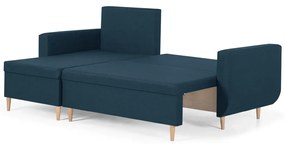 Rozkládací rohová sedací souprava DORIS Tmavomodrá