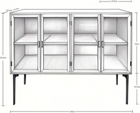 Hnedá antik drevená komoda/ príborník Salicia - 112*37*60 cm