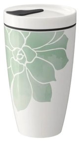 Zeleno-biely porcelánový cestovný hrnček Villeroy &amp; Boch Like To Go, 350 ml