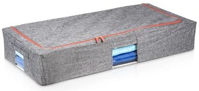 Látkový pevný box na uskladnenie textilu, sivý PILLOW 95 x 45 x 16 cm (68l)