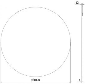 Mexen Alto, okrúhle kúpeľňové zrkadlo 100 cm, 9853-100-100-000-00