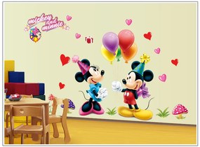 Samolepka na stenu "Mickey & Minnie" 130x80 cm