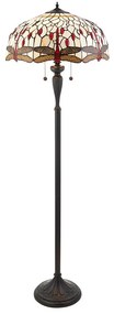 Endon 70940 - Stojacia lampa Tiffany DRAGONFLY 2×E27/60W/230V, priemer 50 cm
