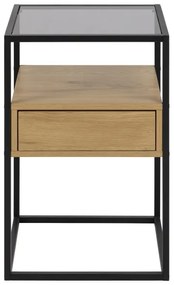 Nočný stolík ZEIN dub/čierna