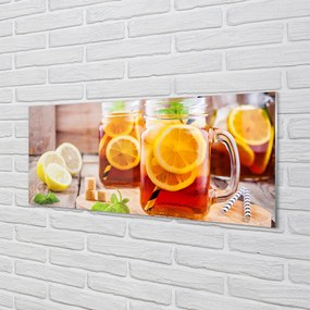 Obraz plexi Ice tea citrusové slamky 120x60 cm