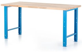 Výškovo nastaviteľný dielenský stôl Basic 170 x 80 cm, modrá