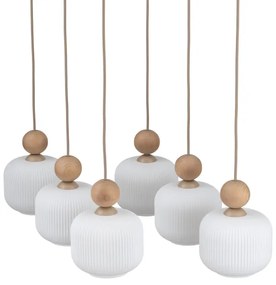 Závesný luster na lanku BALLO 6xE14/10W/230V béžová