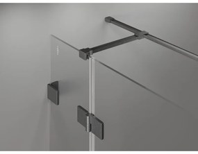 Mexen Lunar T výklopný sprchový kút pravý 120 x 120 cm, číre sklo, brúsený grafit, 834T-120-120-66-00-P