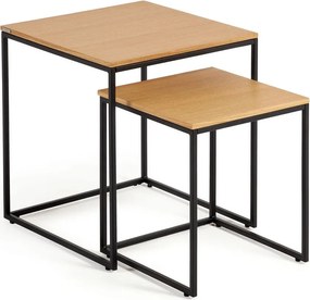 Odkladacie stolíky v súprave 2 ks s doskou v dubovom dekore 45x45 cm Yoana – Kave Home