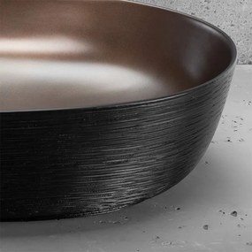 Rea Cleo, umývadlo na dosku 605x410x140 mm, medená matná-čierna, REA-U6383