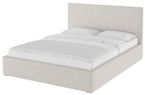 Béžová čalúnená dvojlôžková posteľ s úložným priestorom s roštom 180x200 cm Bufo Bed – MESONICA