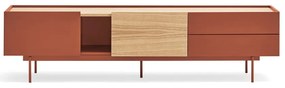 TV stolík v dekore duba v tehlovo-prírodnej farbe 180x45 cm Otto – Teulat