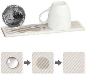 Béžová odkvapkávacia podložka na riad z kremeliny 30x8 cm Damon – Wenko