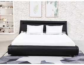 Tempo Kondela Manželská posteľ s RGB LED osvetlením, čierna, 160x200, FELINA