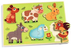Drevená vkladačka - zvieratká z farmy - 12 ks