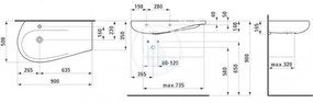LAUFEN IlBagnoAlessi One Umývadlo do nábytku, 900 mm x 500 mm, biela – 1 otvor na batériu, stredový, s LCC H8149754001041
