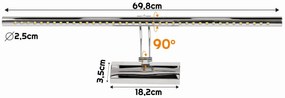 BERGE LED svietidlo kúpeľňové - 70cm - 9W - studená biela