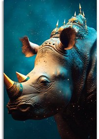 Obraz modro-zlatý nosorožec - 60x90