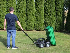 CH Zelený záhradný vyklápací vozík Fury - 75l