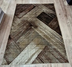 Moderný hnedý koberec Villa 836 s geometrickým vzorom | obdĺžnik Rozmer: 60x100 cm