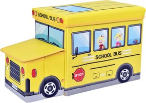Skladací taburet / kôš na hračky Školský autobus