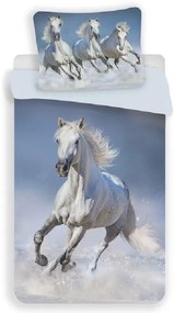 JERRY FABRICS -  JERRY FABRICS Obliečky Horses white Bavlna, 140/200, 70/90 cm