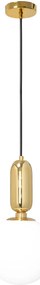 Toolight Toolight, Kovová stropná lampa sklenená APP474-1CP, zlatá, OSW-00606