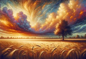 Fototapeta - Strom na poli (147x102 cm)