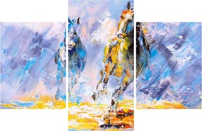 Obraz bežiacich koňov, olejomaľba (90x60 cm)
