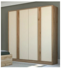 Šatníková skriňa v dekore duba v krémovo-prírodnej farbe 180x197,5x53 cm Dennis – Marckeric