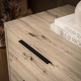 Dizajnová komoda JONA 105 cm remeselný dub + čierna