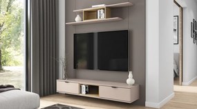 Závesný TV stolík Avola, béžová kašmír/dub cremona