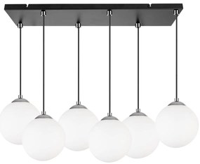 Závesné svietidlo Florence, 6x biele sklenené tienidlo, (výber z 3 farieb uchytenia)