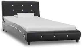 vidaXL Rám postele čierny umelá koža 90x200 cm