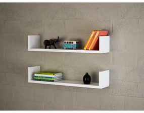 SADA 2x Nástenná polica IRIS 14,5x63 cm biela