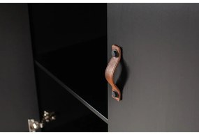 Čierna šatníková skriňa z borovicového dreva WOOOD Dian