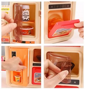 Ružová detská kuchynka s parným generátorom + príslušenstvo