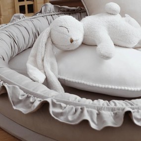 Mini hniezdo pre deti s volánom tmavo béžová