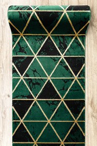 Behúň EMERALD 1020 Glamour exclusive, mramor, trojuholníkový, zelený + zlatá