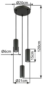 Globo 57918-3H - Luster na lanku JAMES 3xGU10/25W/230V