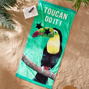 Zelená bavlnená plážová osuška 76x160 cm Toucan Do It – Catherine Lansfield