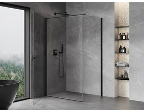 Mexen Mist-B, 1-krídlový výklopný sprchový kút 100 x 110 cm, číre sklo, čierny profil, 8A2T-100-110-70-00