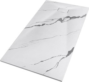 Besco Obdĺžniková sprchová vanička z SMC kompozitu VEXO MARBLE R 100x80 (120x80, 120-180x90) BESCO-Rozmery: 100x80
