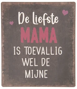 Nástenná kovová ceduľa Liefste Mama - 13 * 15 cm